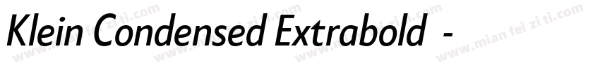 Klein Condensed Extrabold斜体字体转换